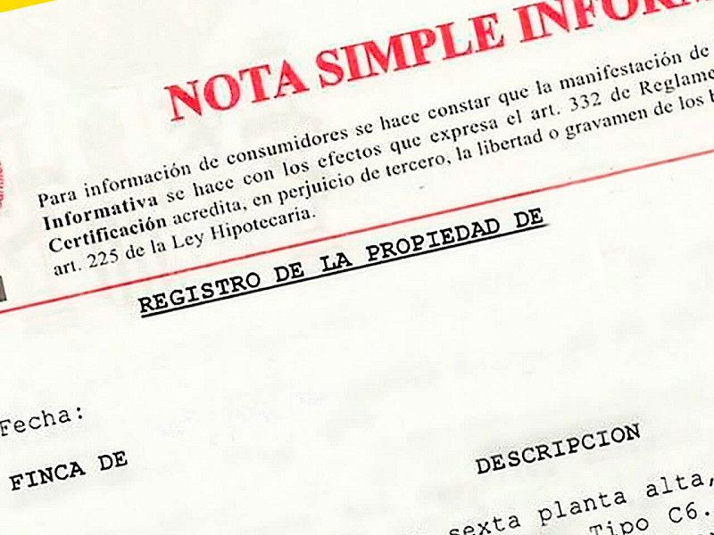 Nota Simple в Испании